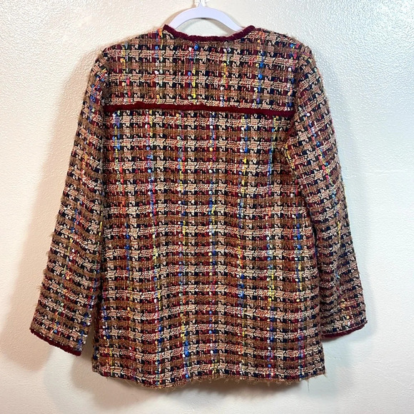 Ett:TWA Anthropologie Harlequin Tweed Blazer size S - Picture 2 of 15